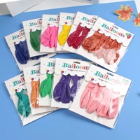 Ballons perles métalliques en Latex, Pack de 10 pièces avec cartes, 6 pièces 12 pouces, ensemble de ballons brillants, Support à hélium épais, à flotteur, décor de fête