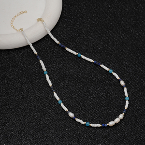 Collier ras du cou bohème <span class=keywords><strong>Heishi</strong></span> perlé pour femme, pierre naturelle, perle d'eau douce, plaqué or 18 carats, vente en gros CL26-127 - Product Image 5