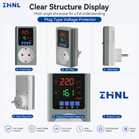 Protecteur de tension numérique ZHNL EU pour appareils ménagers (TV, réfrigérateur) 16A 230V, régulateur de type prise, protection automatique contre les surtensions et les sous-tensions réglable