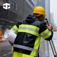 Veste de travail haute visibilité JIADE pour hommes grandes tailles, veste de travail avec capuche, veste légère coupe-vent