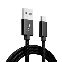 Câble USB2.0 2A 3A USB A vers USB C 1m en nylon tressé, câble de charge rapide et de transfert de données, chargeurs pour téléphones portables Android