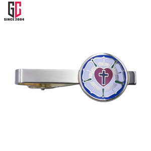 Pince à cravate en métal émaillé personnalisée, thème <span class=keywords><strong>Luther</strong></span> Rose de la Réforme Protestante, cadeau de Confirmation, fabrication usine avec 12 ans d'expérience - Product Image 3