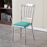 Chaise de banquet en métal pour hôtels et restaurants, style bambou, style Napoléon, blanc et or, pour extérieur, mariage, sans accoudoirs