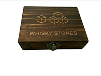 Ensemble cadeau de pierres à whisky de qualité supérieure avec boîte en bois