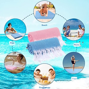 Asciugamano da Spiaggia Turco Personalizzabile in Offerta, Sottile con Nappe, <span class=keywords><strong>Extra</strong></span> Grande e Spesso, Assorbente, per Esterni e Protezione Solare - Product Image 2