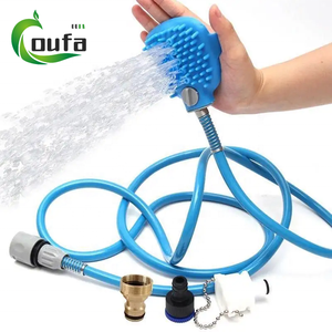 De gran oferta, herramienta de aseo portátil para interiores y exteriores para perros y gatos, rociador de ducha de silicona para mascotas, cepillo de baño de masaje - Product Image 1