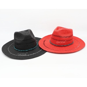 K Mùa xuân mùa hè phong cách mới đơn giản rỗng Máy dệt Vành Lớn Giấy rơm mũ cao bồi - Product Image 5