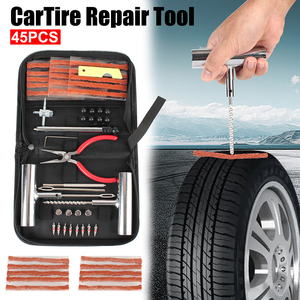 Kit de réparation de <span class=keywords><strong>pneu</strong></span> de vélo automobile 46 pièces ensemble d'outils de cloutage en acier lourd outil de réparation de <span class=keywords><strong>pneu</strong></span> de voiture outil de cloutage de <span class=keywords><strong>moto</strong></span> - Product Image 1