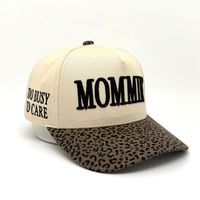 Gorra de Béisbol Casual al por Mayor con Bordado en Relieve Personalizado y Visera con Estampado de Leopardo para Uso Diario y Deportivo