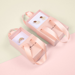 Nắng gói biểu tượng tùy chỉnh in quà tặng bao bì hộp giấy ngăn kéo hộp đồ trang sức thiết lập với Ribbon xử lý - Product Image 2