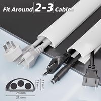 Gaine de câbles flexible en silicone blanc Conwang, auto-adhésive, pour 2-3 câbles électriques, cache-câbles TV, mur, 1m, Chine