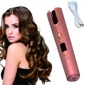good quality USB charging hair curling irons portable travel size wireless hair curler with LCD digital temperature display