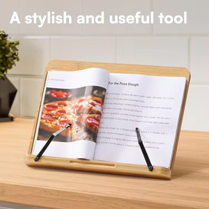 Hot Selling Foldable <strong>Recipe</strong> Book Rack Bamboo Book Holder Reading Stand <strong>Recipe</strong> Holder Display Racks for Desk - Product Image 3