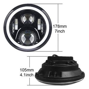 Liwiny 7 pouces phares LED avec anneau Halo <span class=keywords><strong>clignotant</strong></span> ambre pour <span class=keywords><strong>Lada</strong></span> <span class=keywords><strong>Niva</strong></span> Urban 4x4 Suzuki samouraï pour Jeep Wrangler hors route - Product Image 4