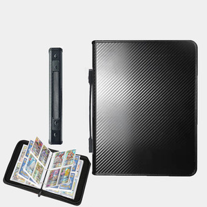 Original PP 3 Hole Ring PU Toploader Binder Business Trading Zipper Portable Storage Cards Binder for cards