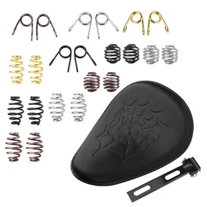 Asiento de conductor negro para motocicleta, soporte de sillín de resorte para Harley Sportster XL 1200 883 48 <span class=keywords><strong>Chopper</strong></span> Bobber Yamaha <span class=keywords><strong>Honda</strong></span> Rebel <span class=keywords><strong>250</strong></span> - Product Image 1