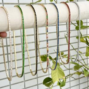 18k 金镀金 3.5 毫米杯形链网球链时尚颈链项链，带 4 爪镶嵌 CZ Oro Laminado 新款时尚珠宝 - Product Image 6