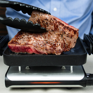 2-in-1 다기능 전기 로스터 및 프라이팬 냄비 그릴 야외 가정 요리를 위한 바베큐 프라이팬 분리형 접시 - Product Image 3