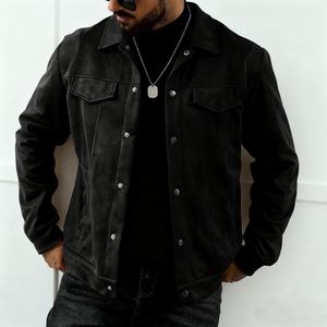 New Men's Jacket - Classic Button Design, <b>Retro</b> Style, Made of High-quality <b>Fabric</b>, Suitable for Casual Street Wear - Product Image 1