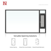 Diseño moderno de marca superior Nivel 8 Rendimiento de hermeticidad Ventanas abatibles de vidrio templado Diseño oscilante Villas exteriores de aluminio