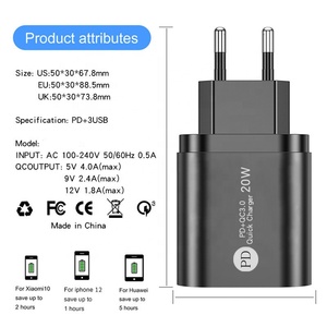 Cargadores USB C de 20 W, Baterías y Fuentes de Alimentación para <span class=keywords><strong>iPhone</strong></span> 13 <span class=keywords><strong>12</strong></span> <span class=keywords><strong>Pro</strong></span> Tipo C 3.0 PD, <span class=keywords><strong>Carga</strong></span> Rápida para Teléfono Xiaomi, Cargador Rápido - Product Image 2