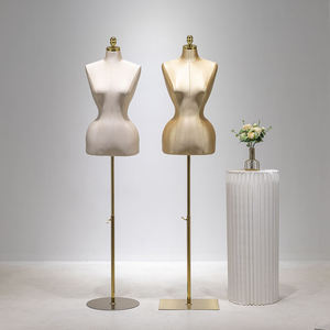 Mannequin de couture de luxe en mousse courbée avec housse en tissu, demi-corps réglable pour <span class=keywords><strong>femme</strong></span>, sur support, pour <span class=keywords><strong>boutique</strong></span> - Product Image 4