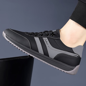 Zapatillas Deportivas Blancas con Cordones para Hombre, Punta Redonda, Forro de Malla, Suela de Goma, Transpirables, para Todas las Temporadas, Casuales - Product Image 3