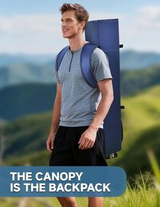 Silla Luna Plegable Portátil Moderna para Camping y Playa con Toldo, Reposacabezas Extraíble, Portavasos y Bolsillo Lateral, Resistente hasta 330 Libras - Product Image 4