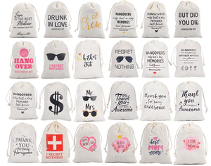Custom Design Lovely Full Heat Transfer Printing Cotton Linen Drawstring Bag Cotton Jewelry Packing Drawstring <b>Pouch</b> - Product Image 6