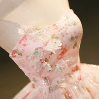 Nouvelle Robe de Scène Rose Atmosphérique Française pour Performance, Costume de Princesse à Voile Flottant pour Chant Solo Magnifique