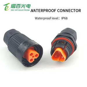 Conector de fio elétrico ip68, conector macho e fêmea de 10mm à prova d'água, 1 peça