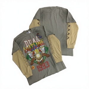 Camisetas DUAA de Manga Larga con Estampado Hip Hop y Pedrería, Oversize, para Hombre, 100% Algodón, Nuevo 2026 - Product Image 3