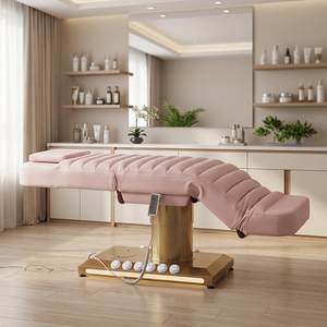 Cama de Belleza Eléctrica de Lujo con Base Dorada, 3 Motores, Control de Pie, Mesa de Masaje Facial para Salón y Clínica, Certificación CE - Product Image 1