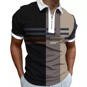 Bán Buôn S-3XL Người Đàn Ông <span class=keywords><strong>C</strong></span>ủa Polo Ve Áo Mới Giản Dị Ngắn Tay 3D Mô Hình In Mùa Hè Hàng Ngày Giản Dị T-Shirt Nửa Dây Kéo Polo T Áo Sơ Mi - Product Image 1