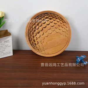 Planche à découper en bambou Yuanhong en forme de ballon de basket, ronde, pour fruits, pain, sushi, pizza - Product Image 4