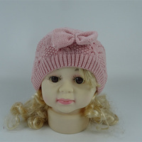 Gorros de Punto para Bebé con Lazo, Algodón Acrílico en el Exterior y Forro de Jersey 100% Algodón, Gorro de Punto Suave y Cálido para Bebés