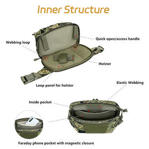 Sac banane Faraday personnalisé en nylon 500D pour le transport dissimulé d'un arme à feu, avec support pour les sports de plein air et le rangement de téléphone portable - Product Image 1