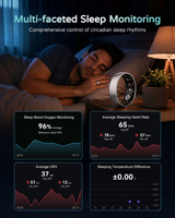 Anillo Inteligente con Monitor de Ciclo Menstrual, Control por Gestos, Seguimiento de Salud y Sueño, Diseño Moderno, Compatible con iOS y Android, Acero Inoxidable