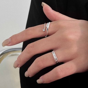 S925 Sterling Silver Iris <b>Open</b> <b>Ring</b> For Women Minimalist Plant Design Everyday Wear Fine Jewelry - Product Image 1