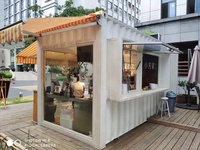 Kiosque mobile économique en conteneur, design moderne, 15 pieds, conteneur maritime préfabriqué, kiosque de commande automatique
