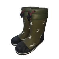 Chaussures d'eau mi-mollet pour enfants, antidérapantes, imprimées d'animaux, bottes de pluie pour enfants