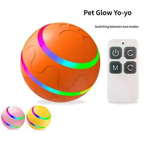 Vendita calda interattivo intelligente telecomando luminoso gatto giocattolo cane palla da allenamento Silicone elettrico Pet palla giocattolo