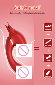 Diskon besar mainan seks silikon pasangan wanita Vibrator penghisap rotasi kepala ganda elektrik tahan air dapat diisi ulang - Product Image 3