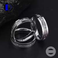 Gentdes Jewelry Bague Homme Bague de mariage Météorite Natura Tungstène Bague de mariage Homme Météorite Argent Tungstène