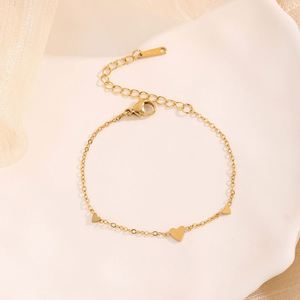 Pulsera de Cuerda con 3 Pequeños Dijes de Corazón Vacío, Diseño Simple, con Acero Inoxidable OEM, para Niñas y Mujeres, Estilo Playa - Product Image 4