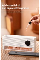 Diffuseur d'arômes à flamme avec horloge, alarme, télécommande, lampe en sel de l'Himalaya, humidificateur ultrasonique 260 ml pour chambre à coucher, décoration intérieure