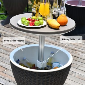 โต๊ะเก็บความเย็นพลาสติกสำหรับกลางแจ้ง ทนทานทุกสภาพอากาศ พร้อมช่องแช่เบียร์และไวน์ เหมาะสำหรับลานบ้าน ปิกนิก ชายหาด งานปาร์ตี้ริมสระน้ำ ห้องนั่งเล่น - Product Image 3