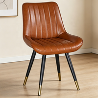 Chaise de salle à manger moderne et contemporaine en PU, prix d'usine, personnalisable, avec structure métallique, pour usage domestique ou hôtelier