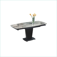 Table à manger rotative extensible en marbre 8 places