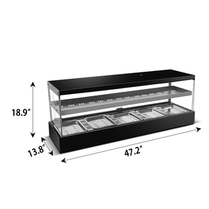 Vitrina de calentamiento de alimentos eléctrica de vidrio comercial Vitrina de calentamiento de pastel de <span class=keywords><strong>pizza</strong></span> de comida caliente - Product Image 5